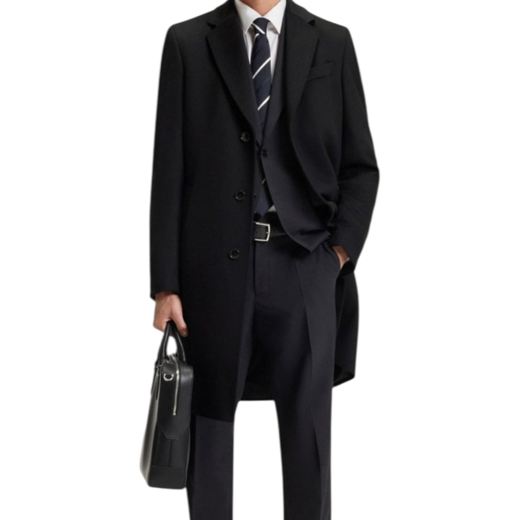 Hugo Boss Wool Hyde Coat Slim Fitted Black