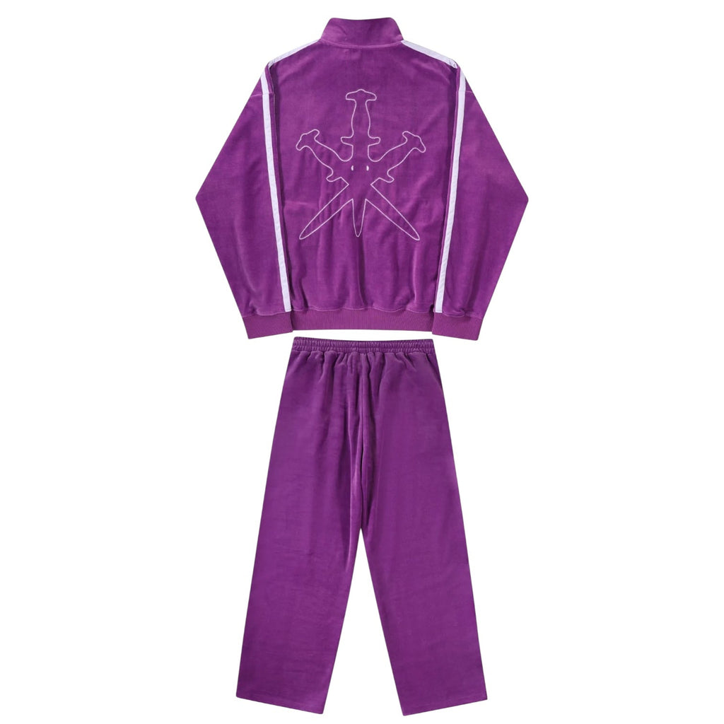 Unknown London Velour Tracksuit Purple/White
