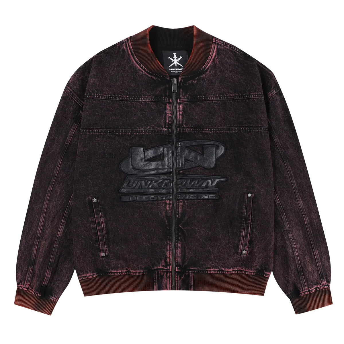 Unknown London Washed Denim Bomber Jacket