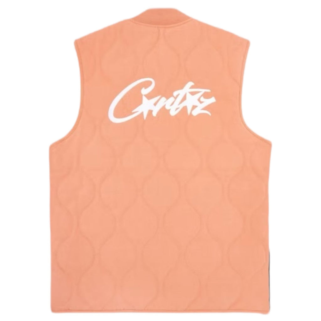 Corteiz Allstarz Padded Gilet Salmon Pink
