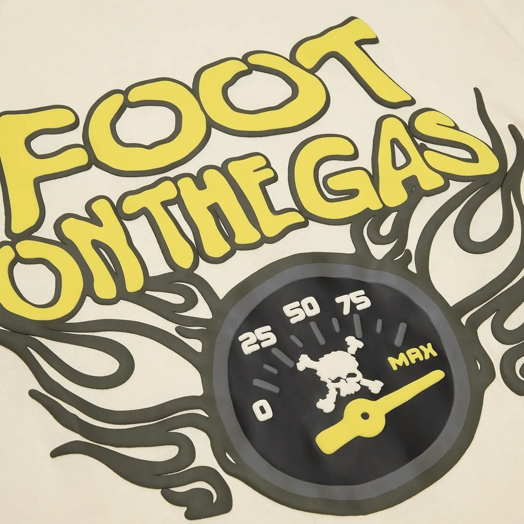 Broken Planet Foot On The Gas T-Shirt Vanilla White