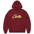 Corteiz Satin Applique Allstarz Hoodie Maroon