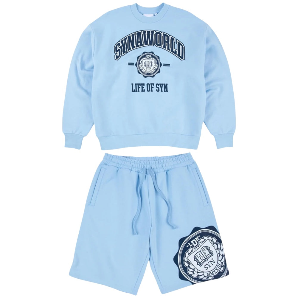 Syna World College Crewneck/Shorts Set Light Blue