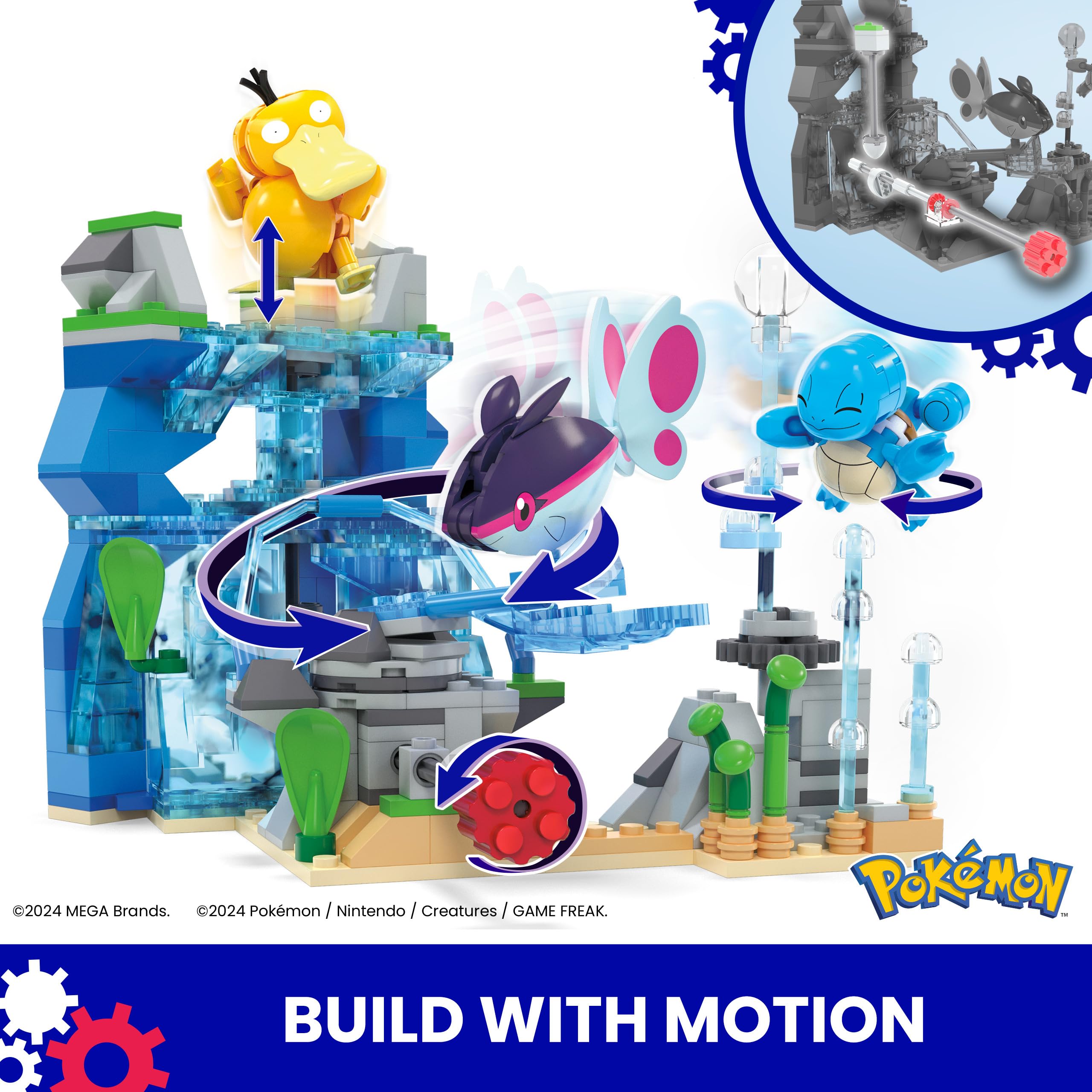 MEGA Pokemon Aquatic Adventure Building Set – 319 Pieces, 2 Poseable Characters for Kids