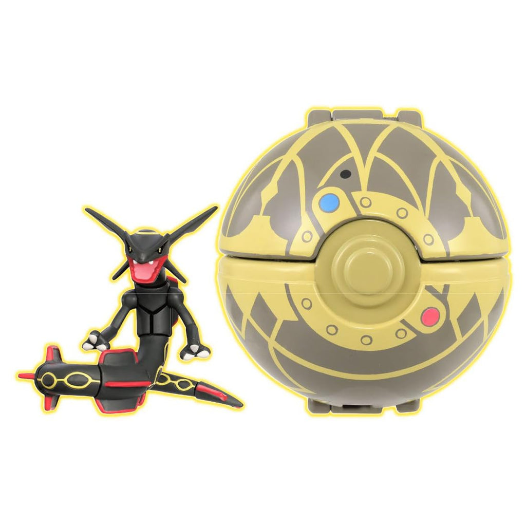 TAKARA TOMY Pokemon Moncolle Pokedelze Black Rayquaza (Ancient Pokeball) – Collectible Interactive Ball