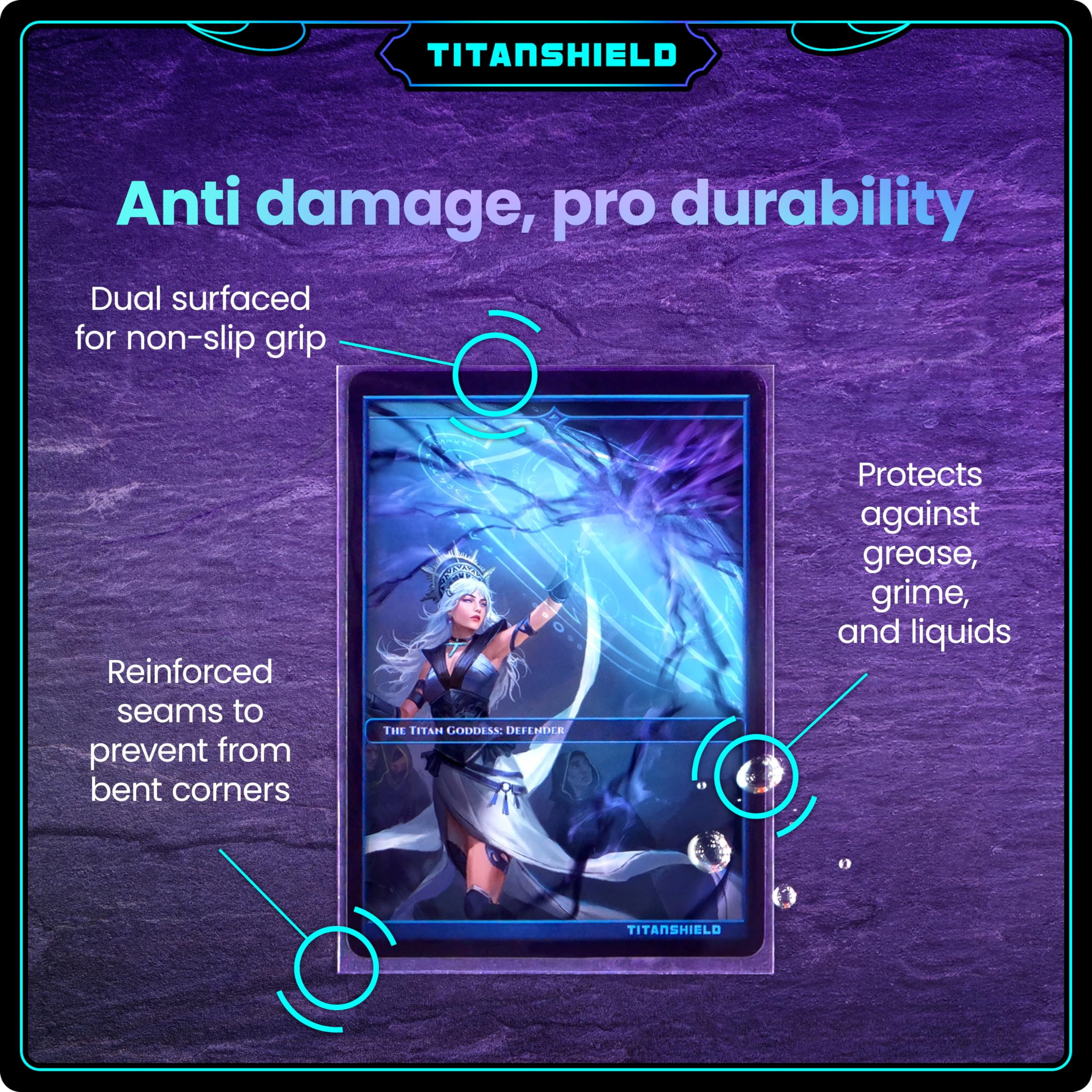 TitanShield Premium Card Sleeves – 150-Pack, 66x91mm, Glossy Front Matte Back for MTG, Pokemon, Lorcana, One Piece, Flesh & Blood