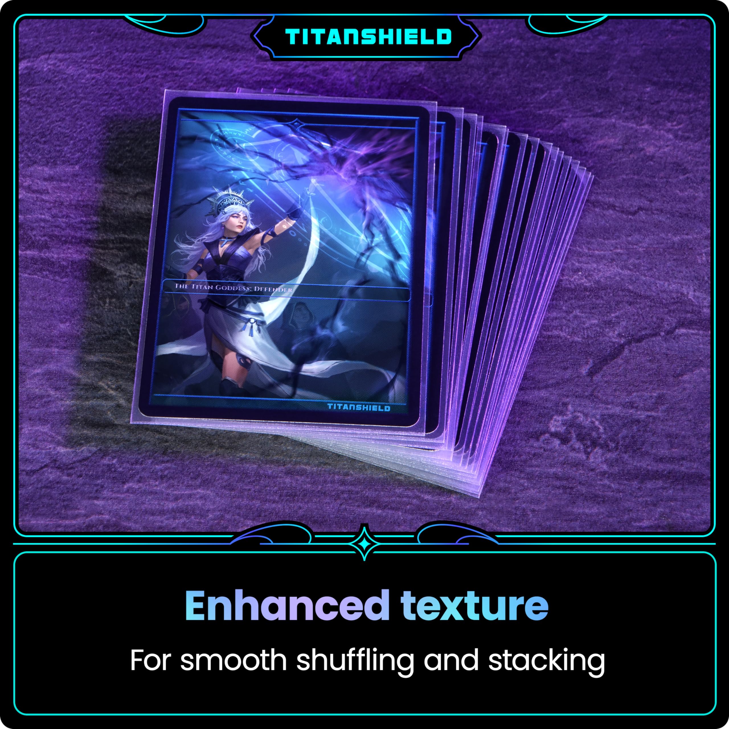 TitanShield Premium Card Sleeves – 150-Pack, 66x91mm, Glossy Front Matte Back for MTG, Pokemon, Lorcana, One Piece, Flesh & Blood