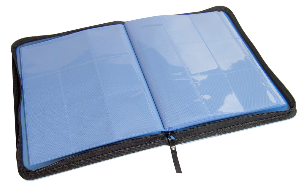 TopDeck 500 Card Ringless Zip Binder Pro – 9-Pocket TCG Binder (Blue) for Pokemon, Yu-Gi-Oh, MTG